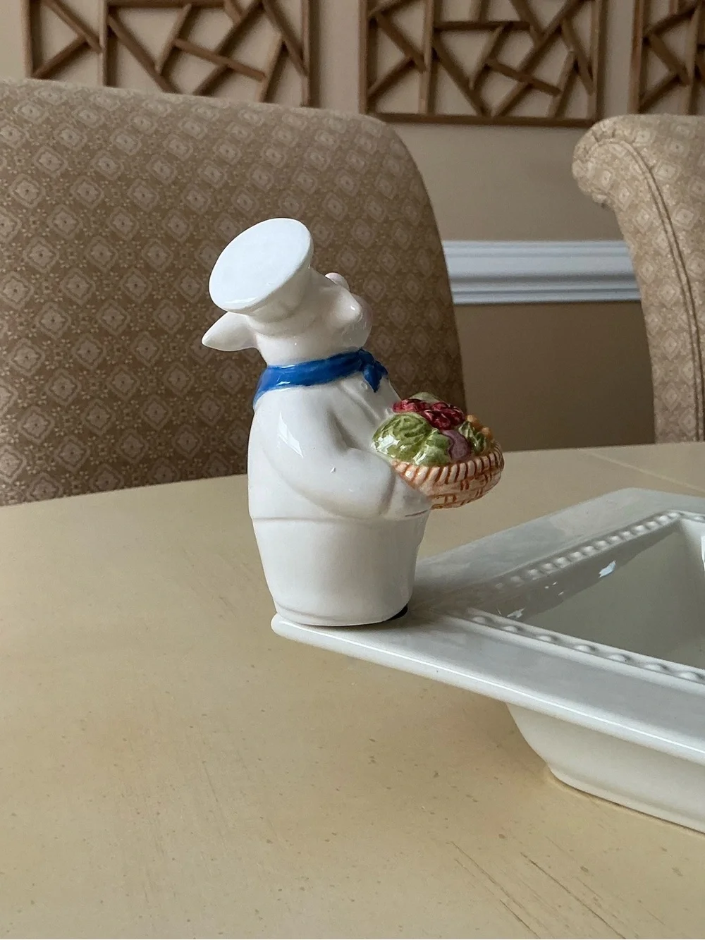 Piggy Chef With Basket of Vegetables Platter Decoration 🥕 🥬